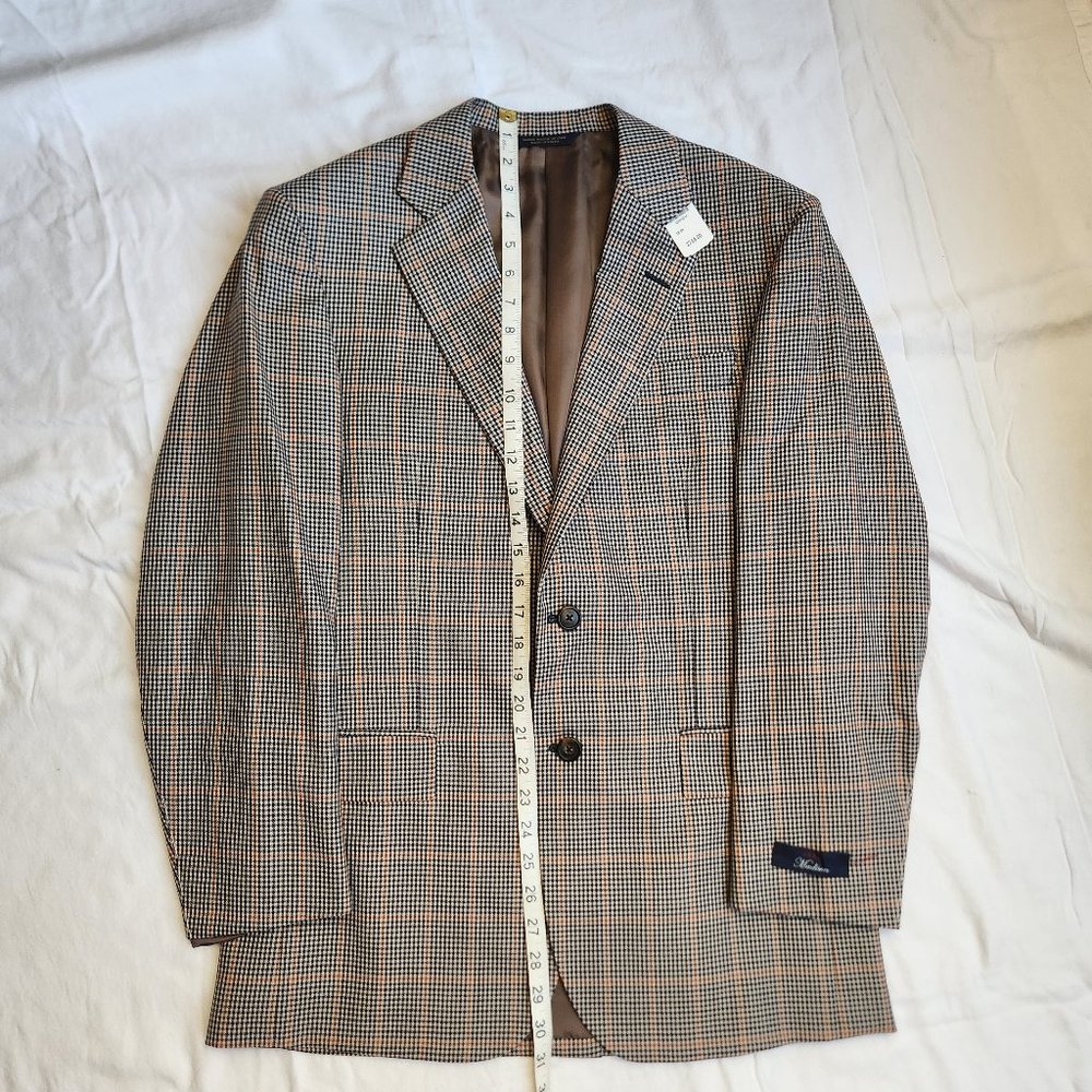 Brooks Brothers 1818 Madison x Drago S130 Windowpane Plaid Blazer Full Canvas